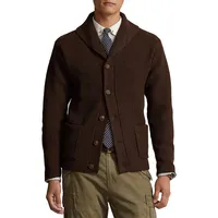 Wool-Blend Shawl-Collar Cardigan