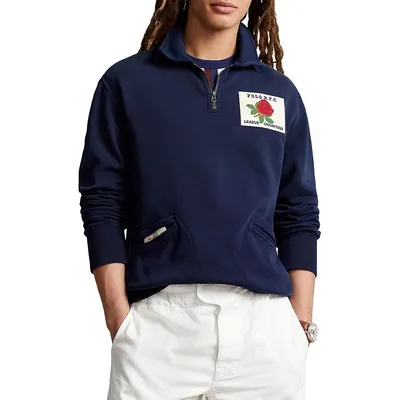 Graphic Quarter-Zip Fleece Sweatshirt