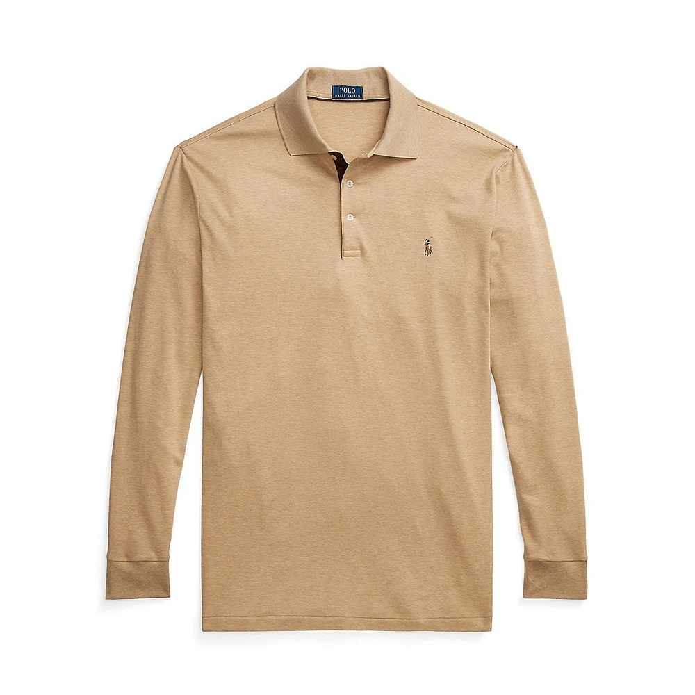 Big & Tall Soft Cotton Long-Sleeve Polo Shirt