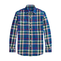 ​Classic-Fit Plaid Flannel Workshirt