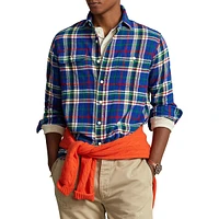 ​Classic-Fit Plaid Flannel Workshirt