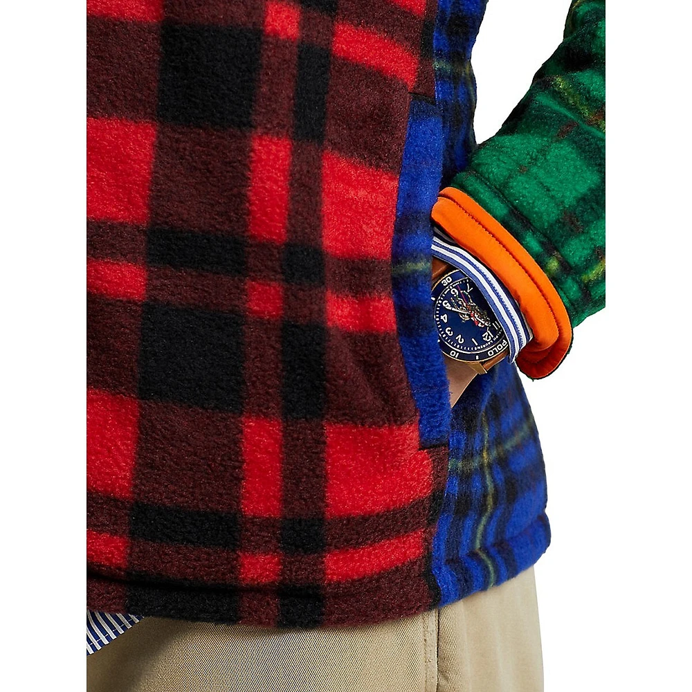 Plaid Brushed Fleece Shirt Jacket