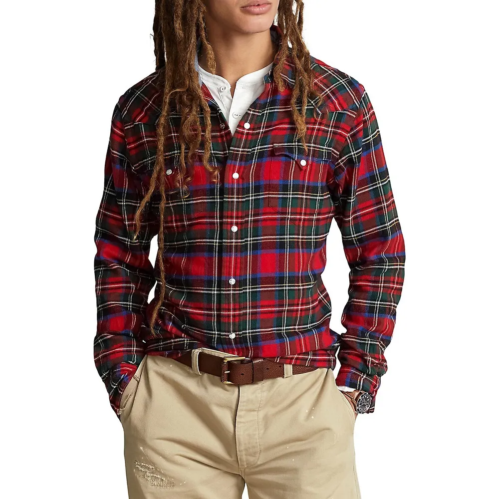 Plaid Twill Western Shirt