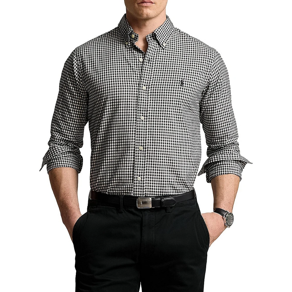 Classic-Fit Plaid Twill Shirt