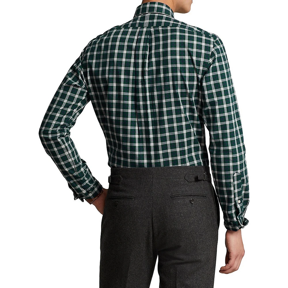 Classic-Fit Plaid Twill Shirt