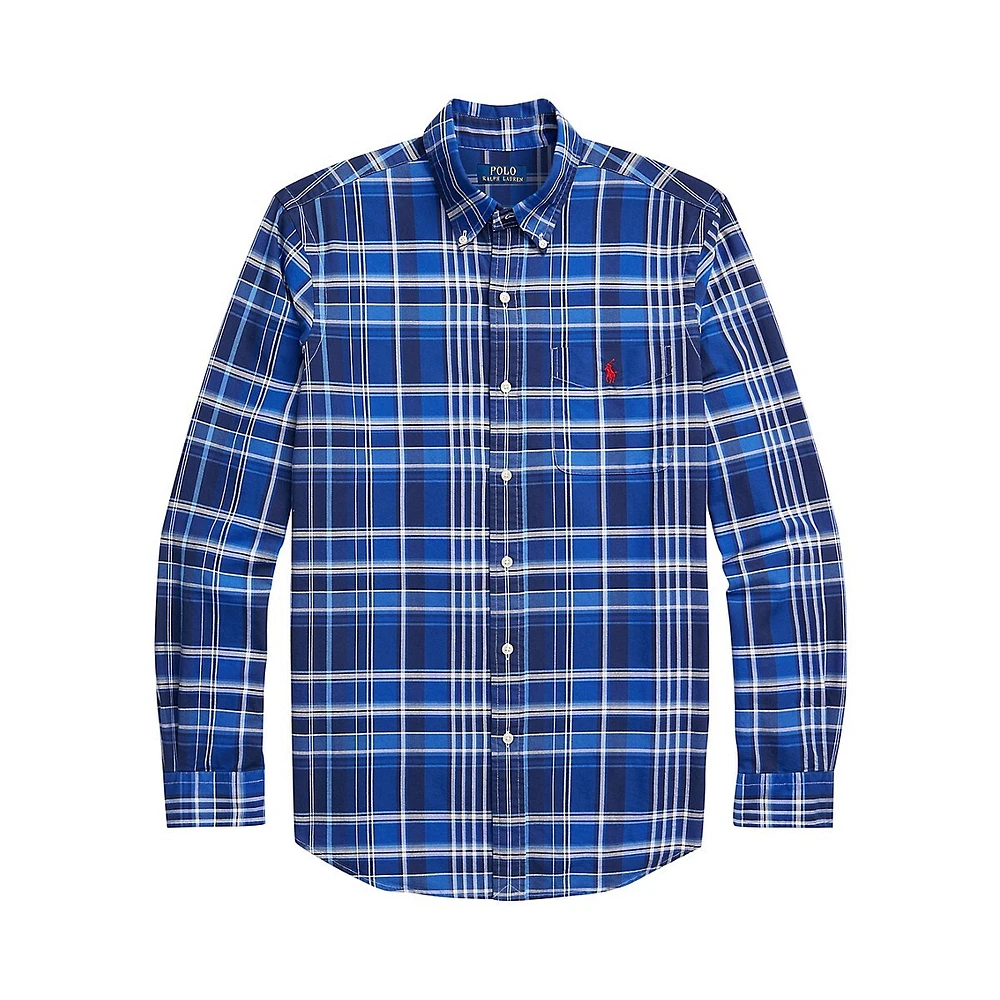 Classic-Fit Plaid Oxford Shirt