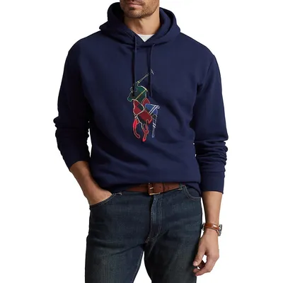 Big & Tall Patchwork Pony Rugby Hoodie