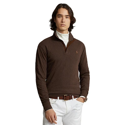 Double-Knit Jersey Quarter-Zip Pullover