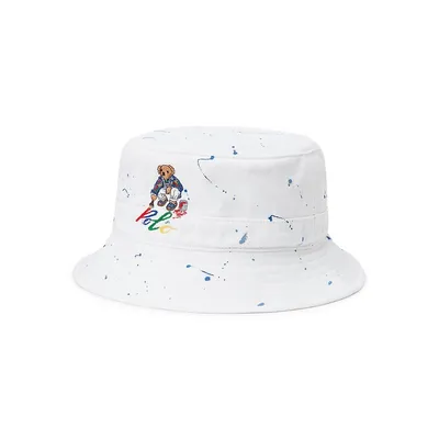 ​Polo Bear Paint-Splatter Bucket Hat
