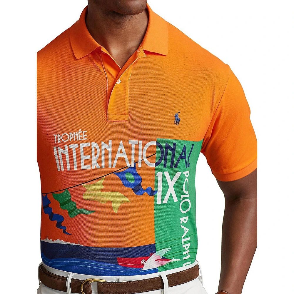 Big & Tall Mesh Graphic Polo Shirt