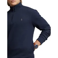 ​Double-Knit Mesh Quarter-Zip Pullover