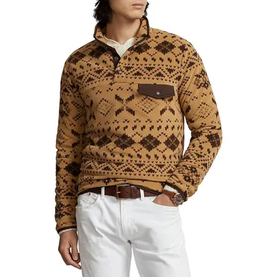 Fair Isle Brushed Fleece Pullover