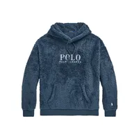 Embroidered-Logo Pile Fleece Hoodie