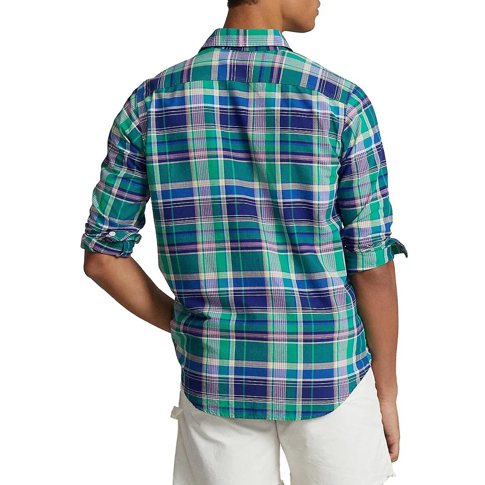 Classic-Fit Plaid Oxford Workshirt