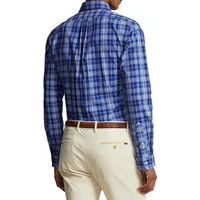 Classic-Fit Gingham Stretch-Poplin Shirt