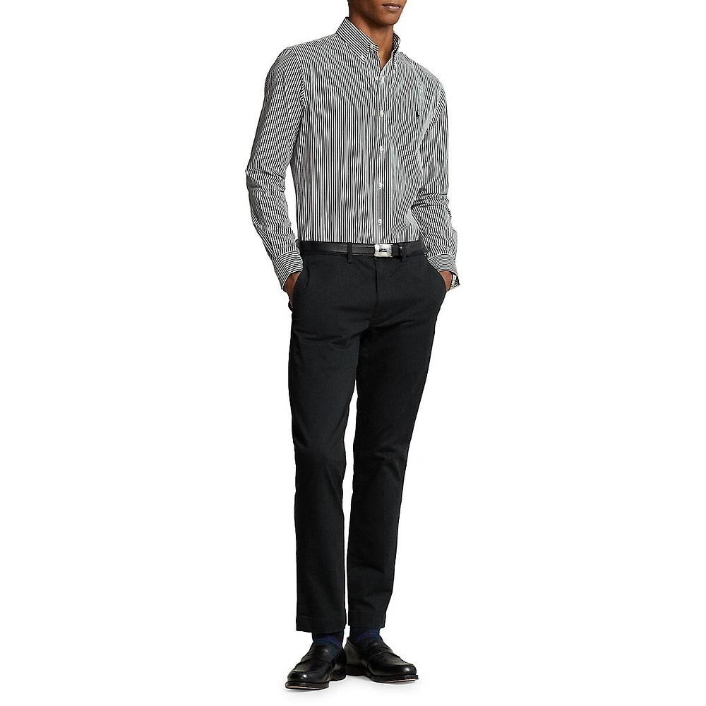 Classic-Fit Gingham Stretch-Poplin Shirt