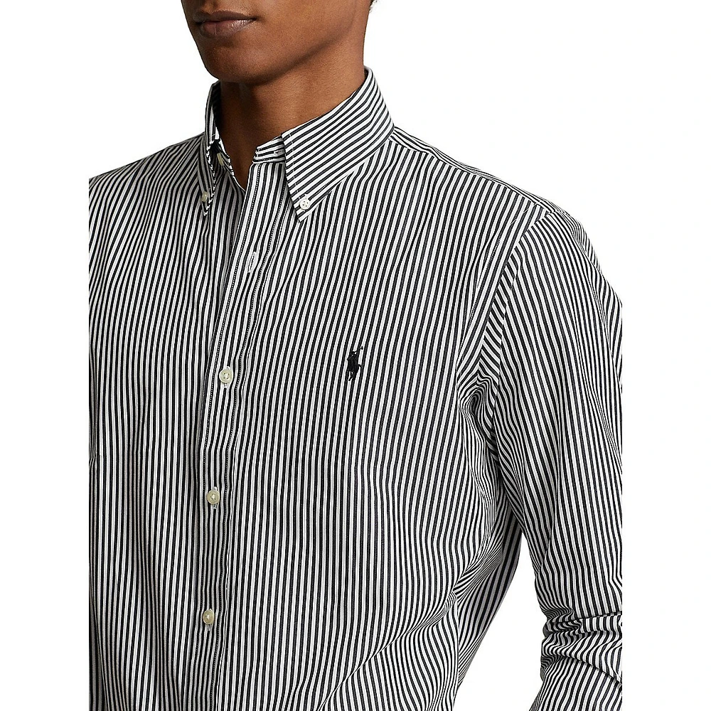 Classic-Fit Gingham Stretch-Poplin Shirt