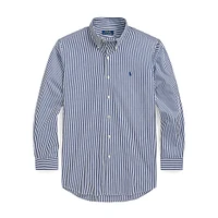 Classic-Fit Striped Stretch Poplin Shirt