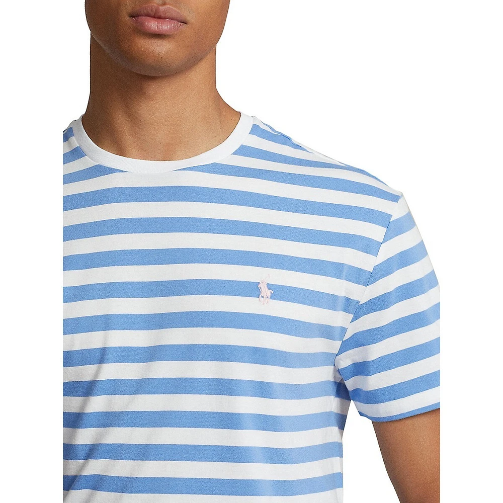 Custom Slim-Fit Striped Jersey T-Shirt