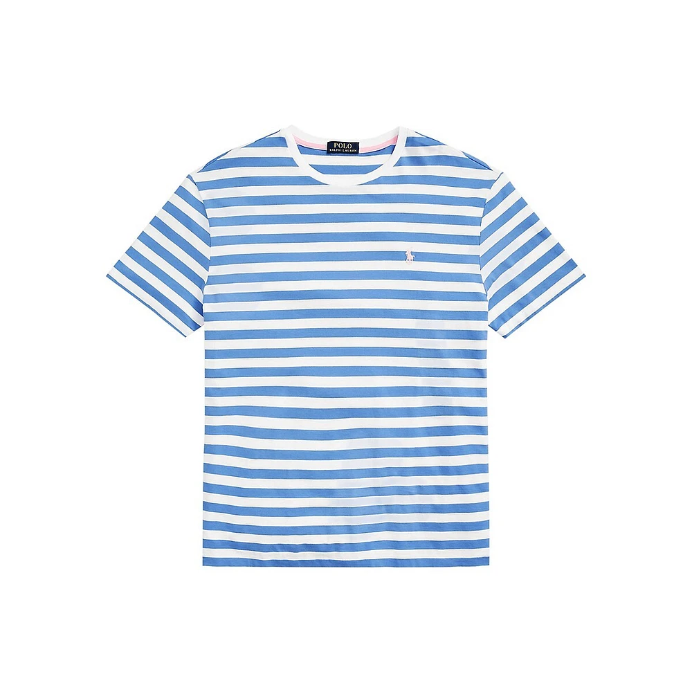 Custom Slim-Fit Striped Jersey T-Shirt