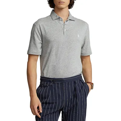 Classic-Fit Cotton-Linen Mesh Polo Shirt