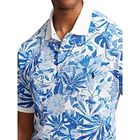 Big & Tall ​Floral-Print Mesh Polo Shirt