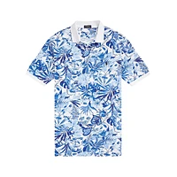 Big & Tall ​Floral-Print Mesh Polo Shirt