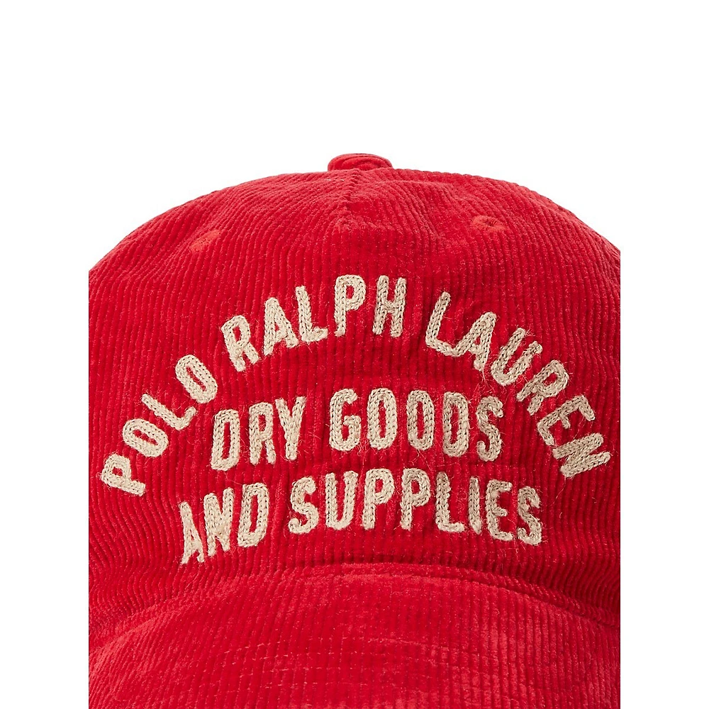 Embroidered Corduroy Ball Cap