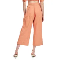 Jasper Cropped Wide-Leg Belted Pants