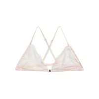 Sheer Floral Lace Crossback-Strap Bra QF7349G