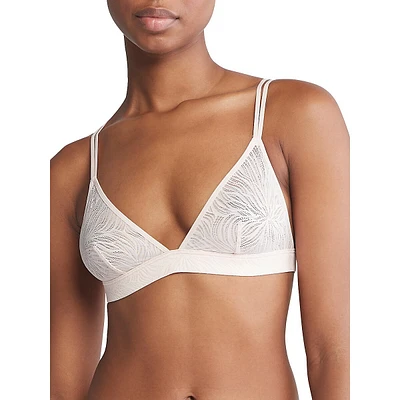 Sheer Marquisette Lace Unlined Triangle Bralette QF7102G