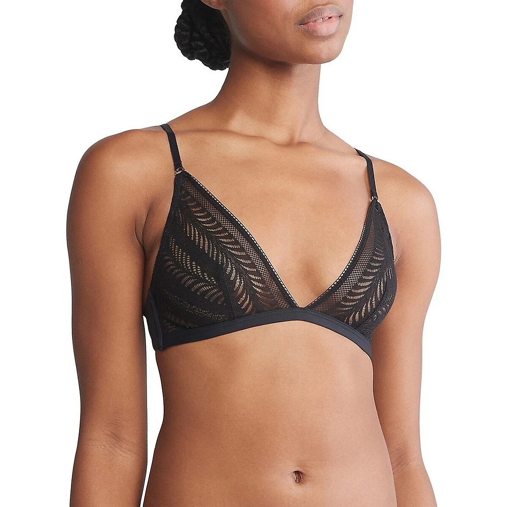 Minimalist Micro Lace Unlined Triangle Bra QF7540G