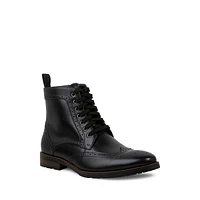 Tekinn Leather Brogue Ankle Boots