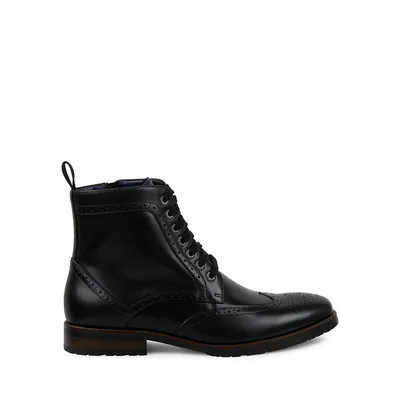 Tekinn Leather Brogue Ankle Boots