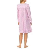 Ribbon-Trimmed Floral Short Nightgown