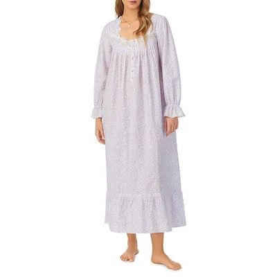 Ruffled Scalloped Cotton Lawn Ballet Nightgown