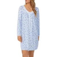 Soft Knit Lace-Trim Short Nightgown