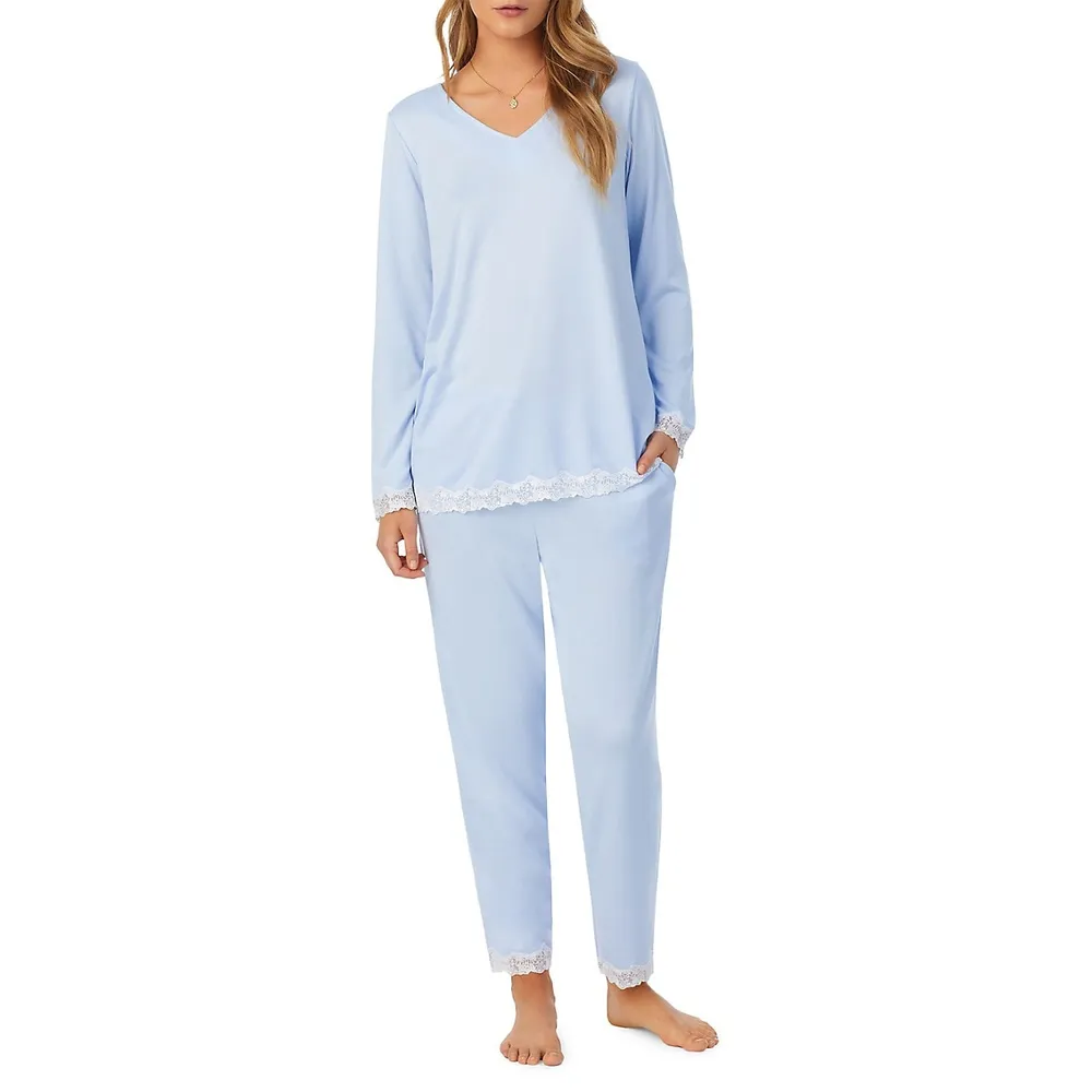 2-Piece Lace-Trim Sweater and Leggings Pyjama Set