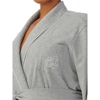 Plus Short Quilted Collar Robe