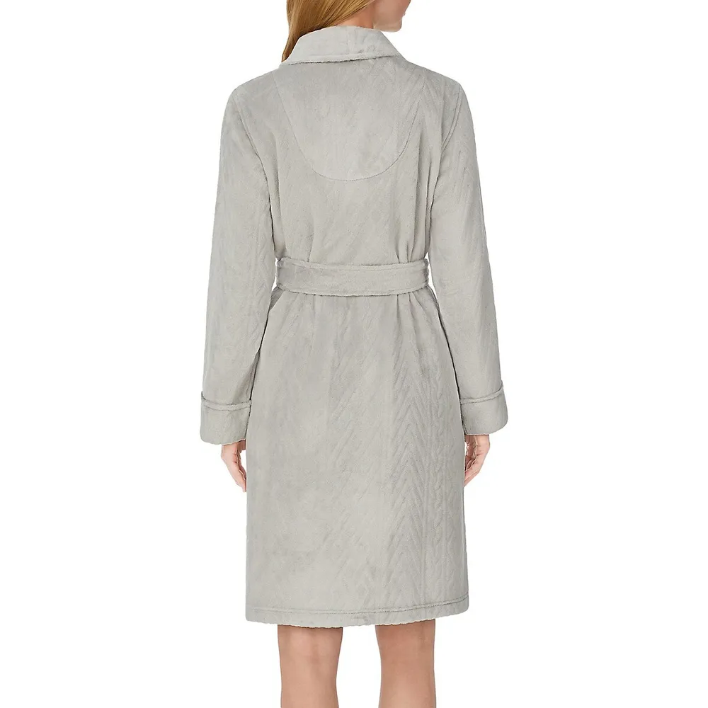 Shawl Collar Long Clipped Robe