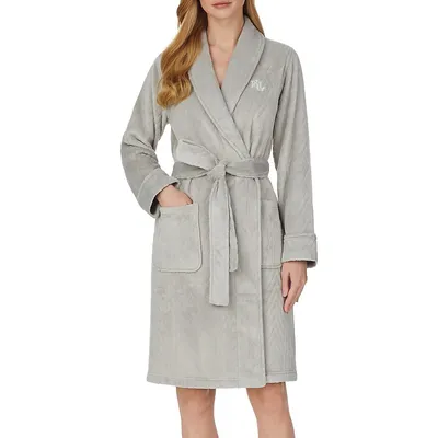 Shawl Collar Long Clipped Robe