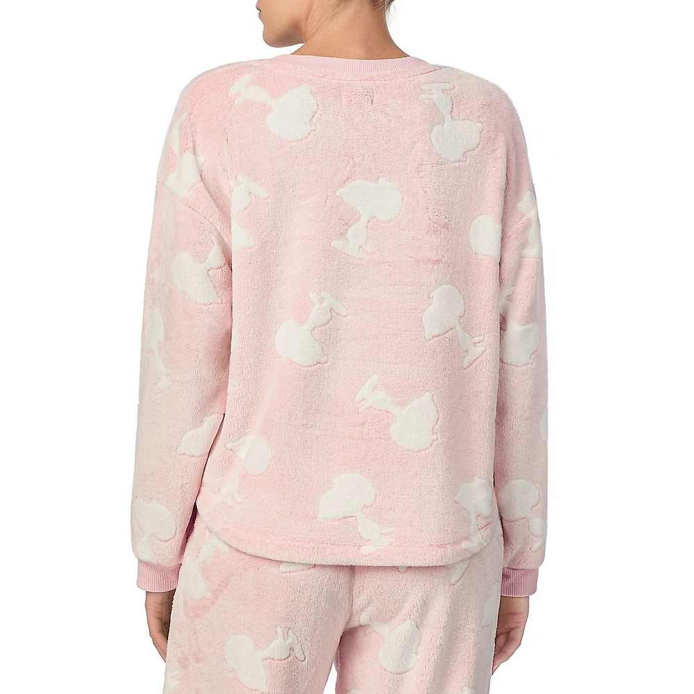 ​Snoopy-Print Plush Sleep Top