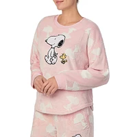 ​Snoopy-Print Plush Sleep Top