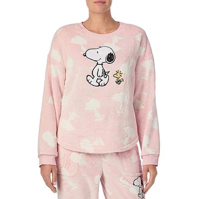 ​Snoopy-Print Plush Sleep Top