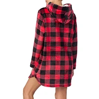 Buffalo Check Long-Sleeve Tunic Hoodie