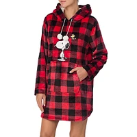 Buffalo Check Long-Sleeve Tunic Hoodie