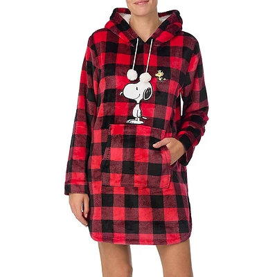 Buffalo Check Long-Sleeve Tunic Hoodie