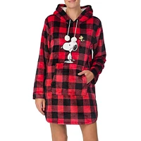 Buffalo Check Long-Sleeve Tunic Hoodie