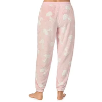 Snoopy-Print Plush Jogger-Style Pyjama Pants