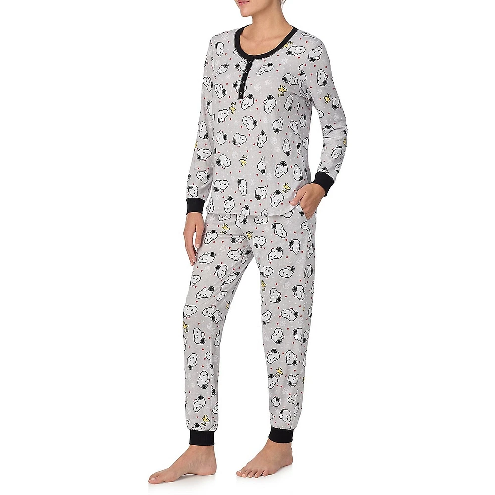 2-Piece Long-Sleeve Henley Pyjama Set